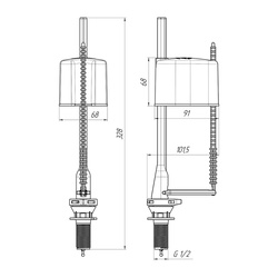 Клапан наполнительный д/бачка унитаза Ани Пласт WC5550, нижний подвод