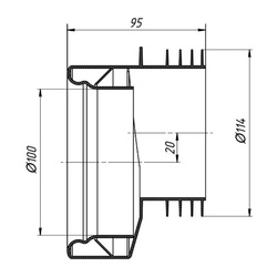 Манжета д/унитаза Ани Пласт эксцентрич. d=110мм со смещ. 20мм С-997