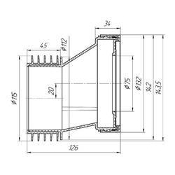 Манжета д/унитаза Ани Пласт эксцентрич. жесткая d=110мм со смещ. 20мм