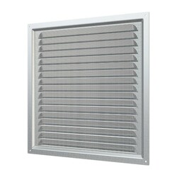 Решетка Era МЦ 300х300 мм, с москитной сеткой, металл оцинк.