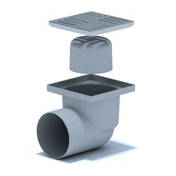 Трап Ани Пласт горизонтальный d=110 мм 150х150 мм, не регулируемый