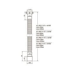 Труба гофрированная Orio АС-1013, 1 1/2"х40/50мм L=650 мм