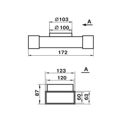 Тройник Наш Вент 731, 120х60 мм