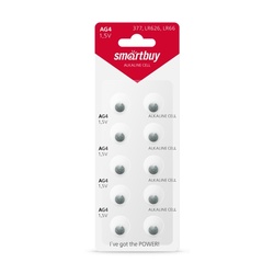 Батарейка алкалиновая Smartbuy, тип LR66/AG4, 1,5 В (10 шт)