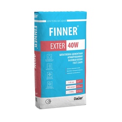 Шпатлевка цементная армированная базовая Dauer Finner Exter 40 W белая (25 кг)