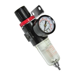 Пневморедуктор-фильтр с манометром Elitech 014900, 0-12 бар, d=42мм, 1/4", Рапид
